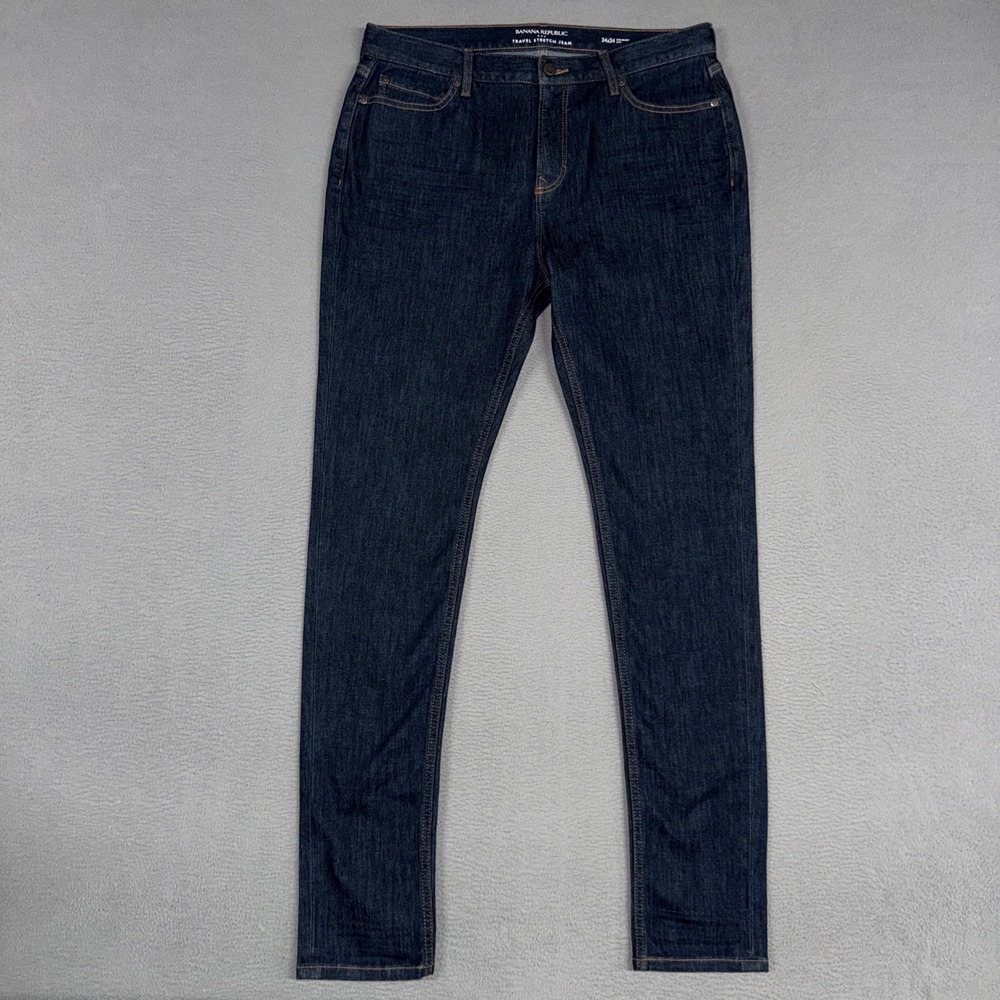 Banana Republic Jeans Mens 34x34 Blue Skinny Fit Travel Stretch Denim Preppy
